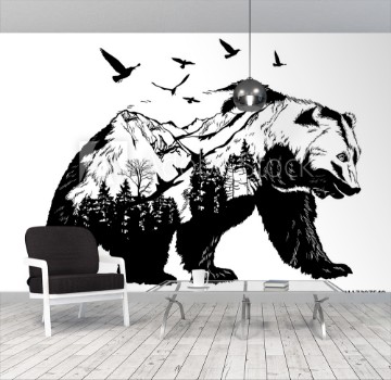 Bild på Hand drawn bear for your design wildlife concept